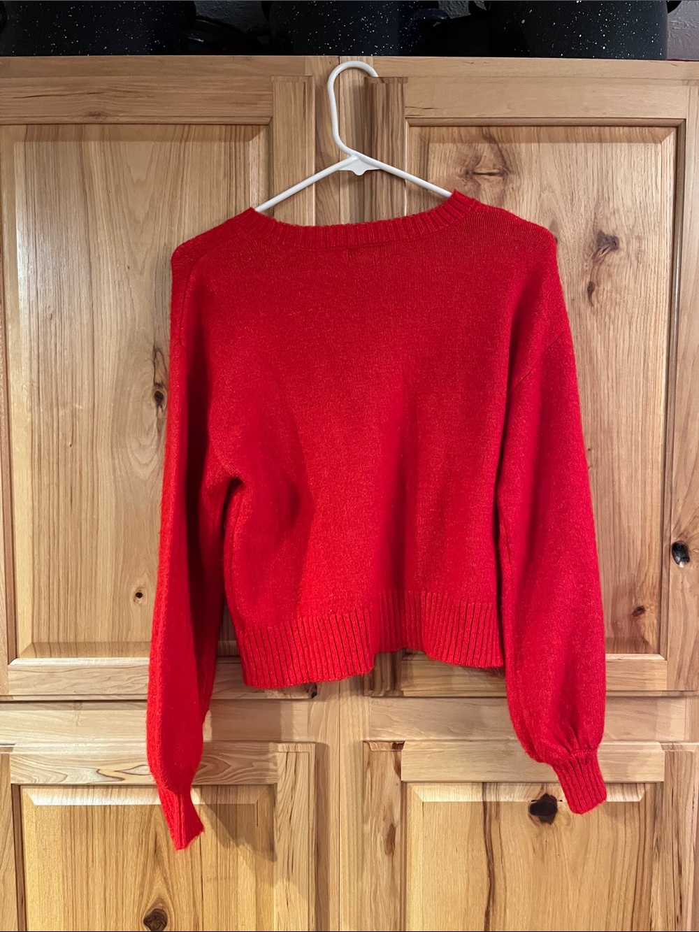 Miami for Francesca's Red Cropped Sweater with Sheep Motif, size M - EUC - Picture 2 of 5